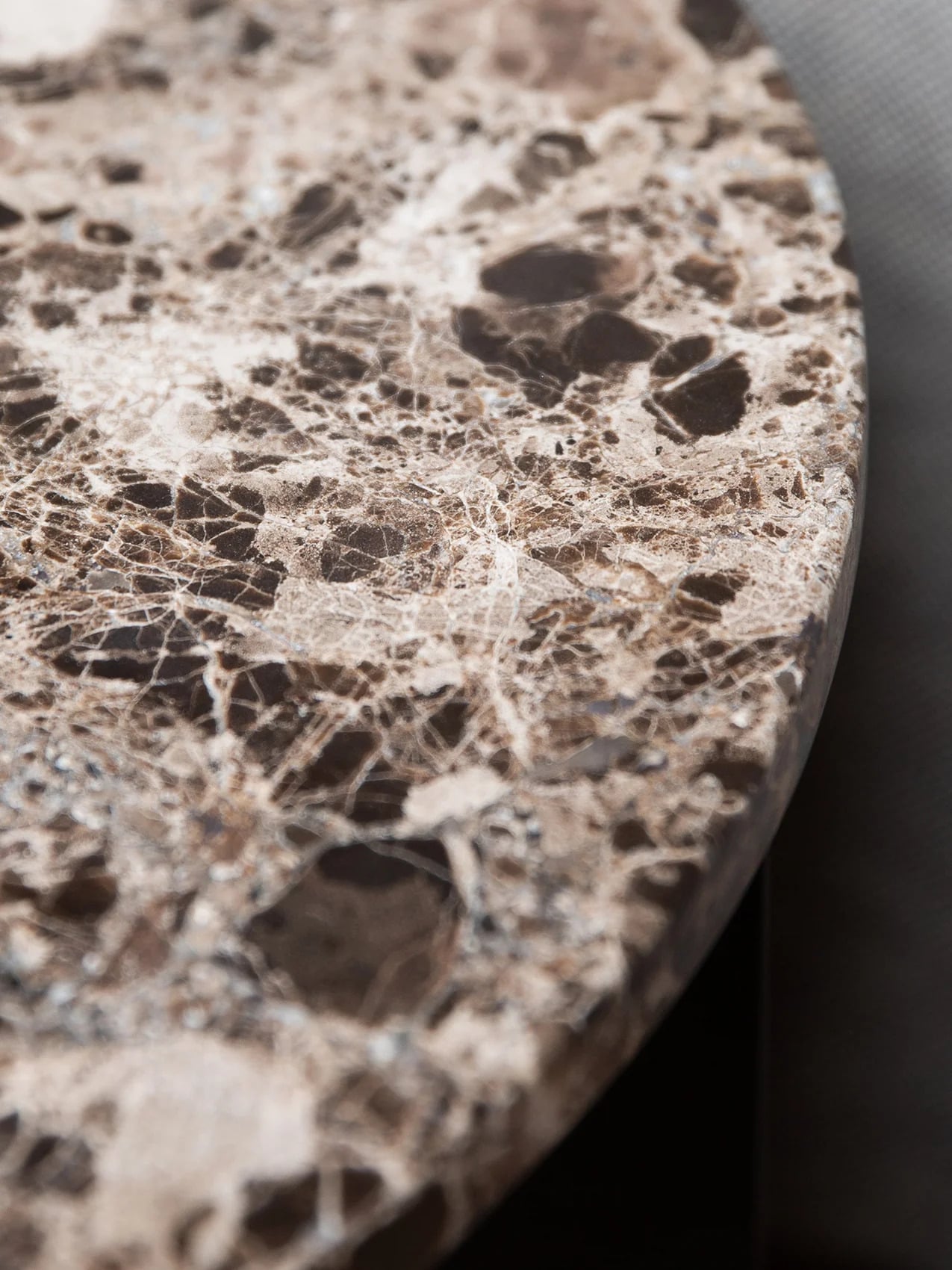 Androgyne marble table top, 65 cm, brown