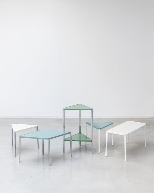 Tambour low table, 44 cm, white