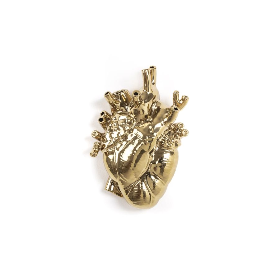 Fine Porcelain Vase Love in Bloom Heart by Seletti #Gold