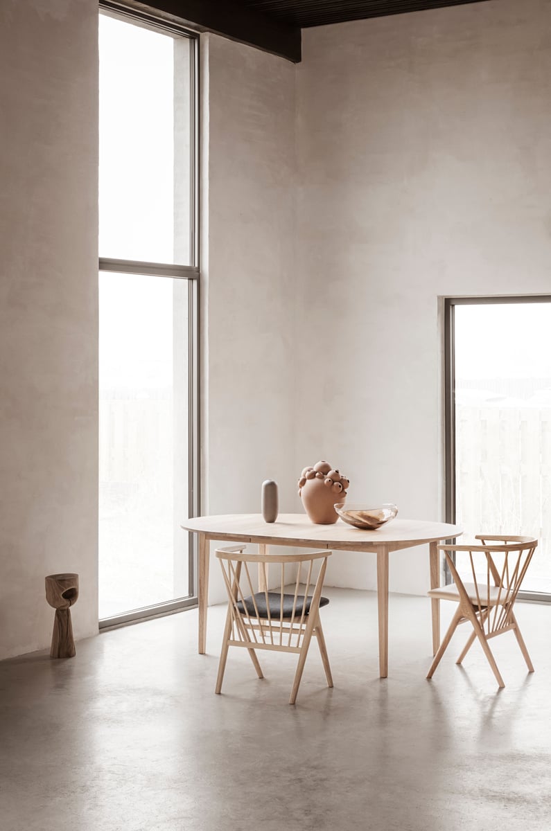 No 3 table, 120 cm, extendable, white oiled oak