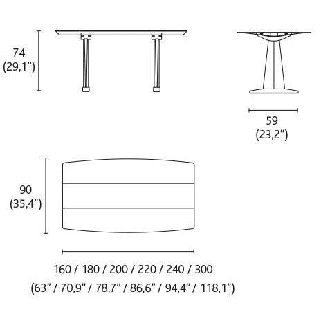TABLE B 90 - Rectangular Wooden trestle table