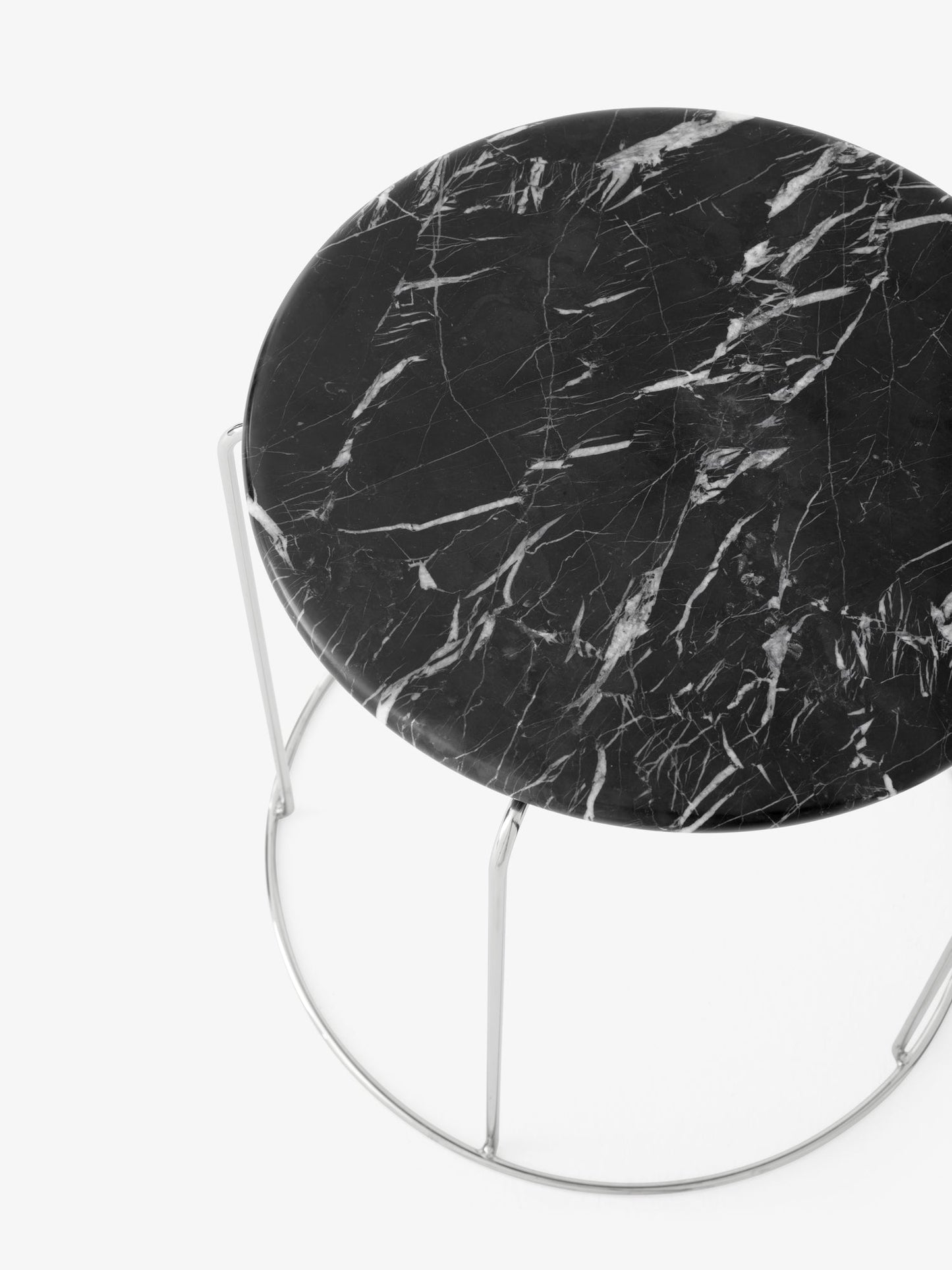 Wire Stool VP11 top, Nero Marquina marble