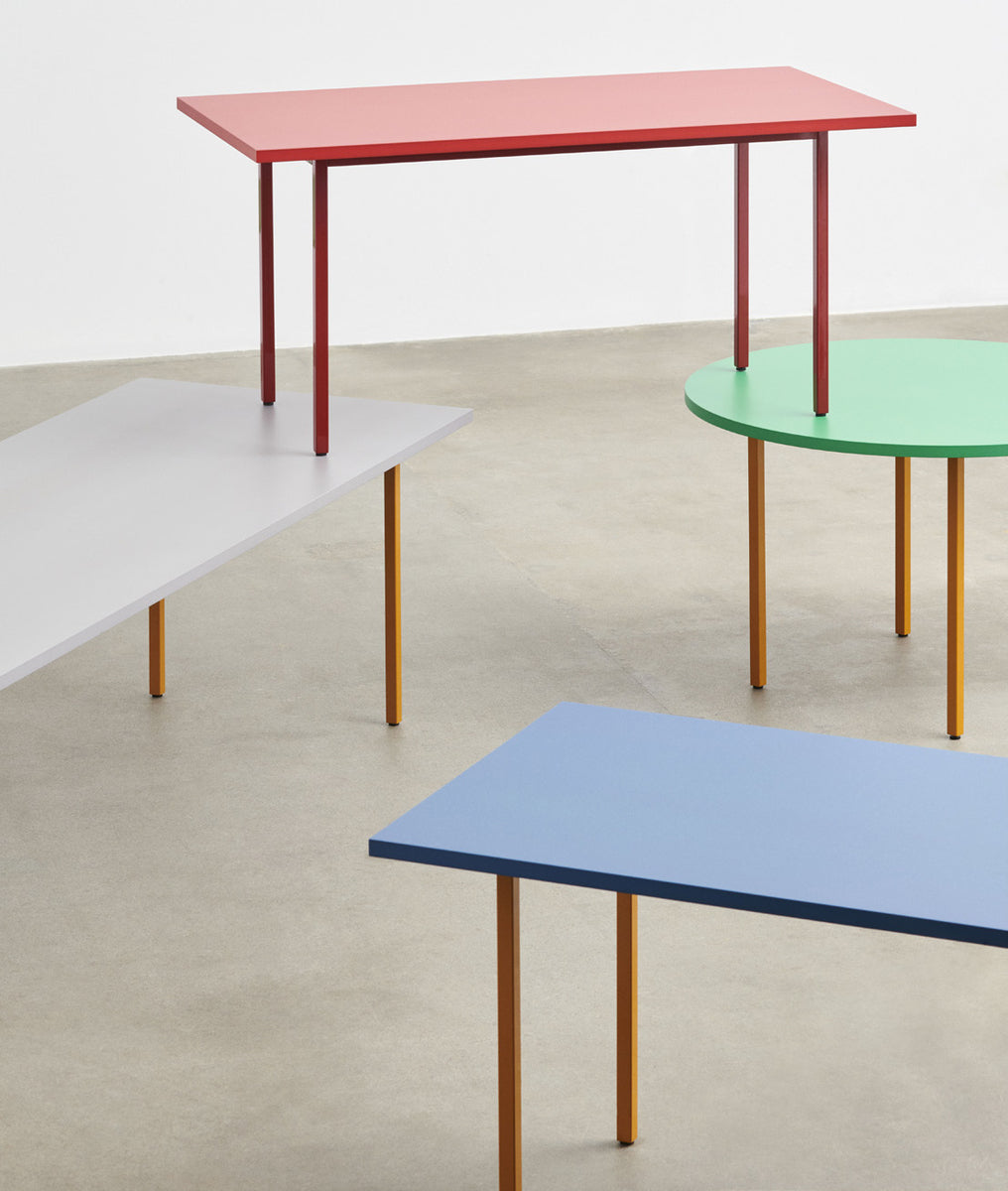 Two-Colour table, 200 x 90 cm, ochre - light grey
