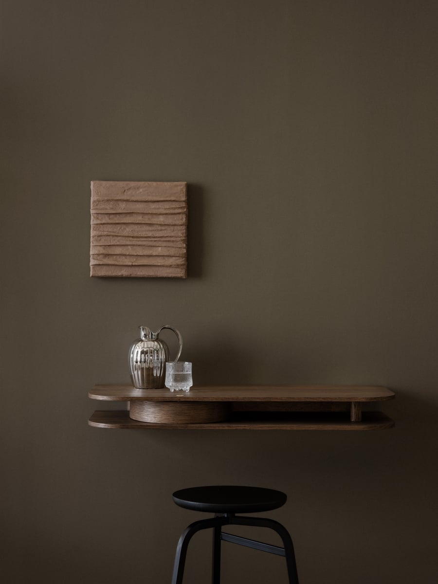 Valet wall console, smoked oak