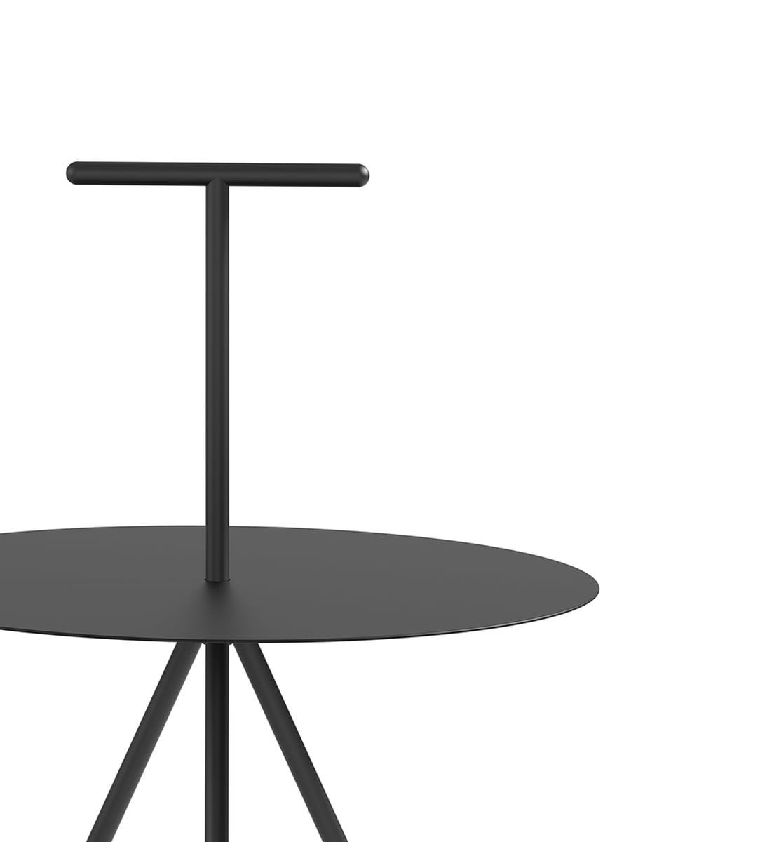 Trino table, black - steel handle