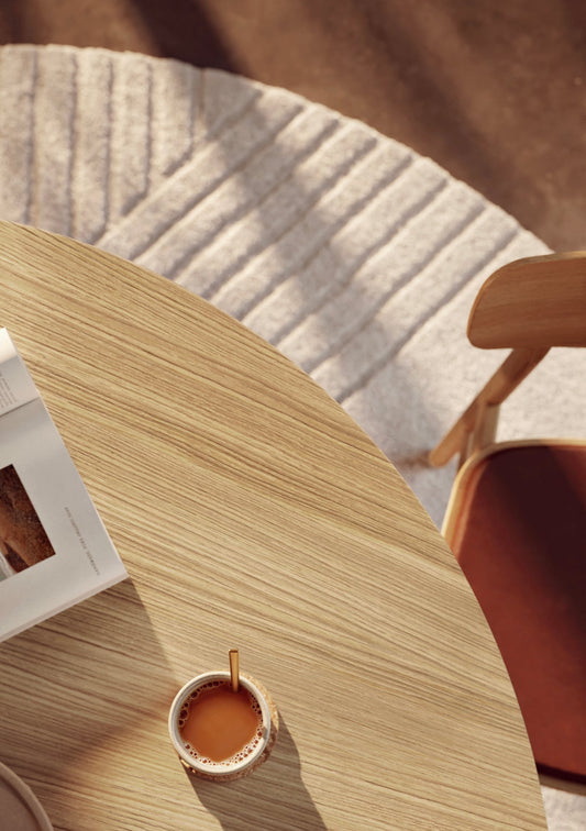 Ludo dining table, 130 cm, black - white pigmented lacquered oak