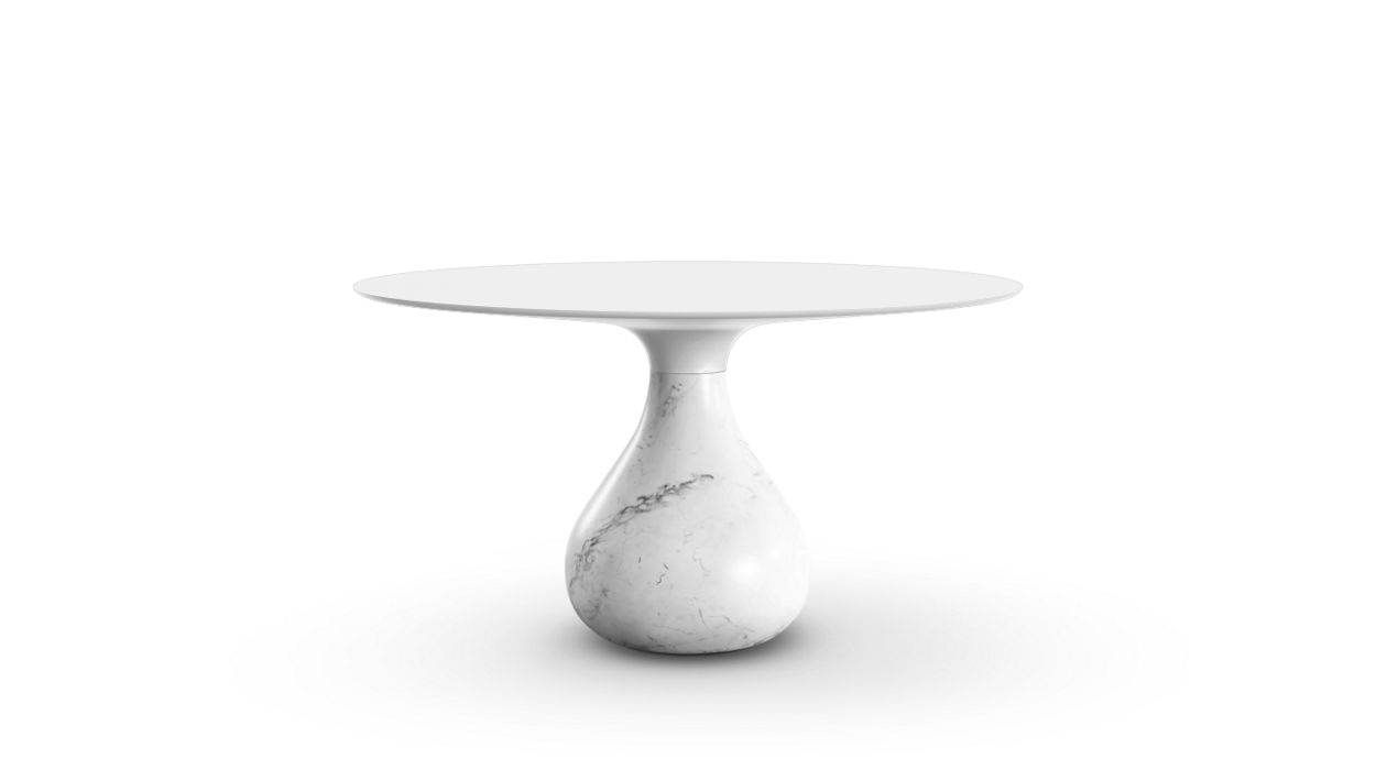 Aqua Round Dining Table by Roche Bobois #H. 75 x ∅. 138 cm/Fenix : Blanco/matte carrare