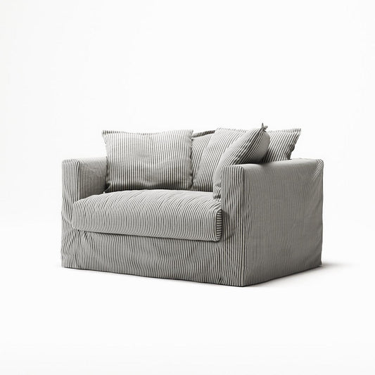 Decotique Le Grand Air Loveseat Armchair Ash Stripe/Linen