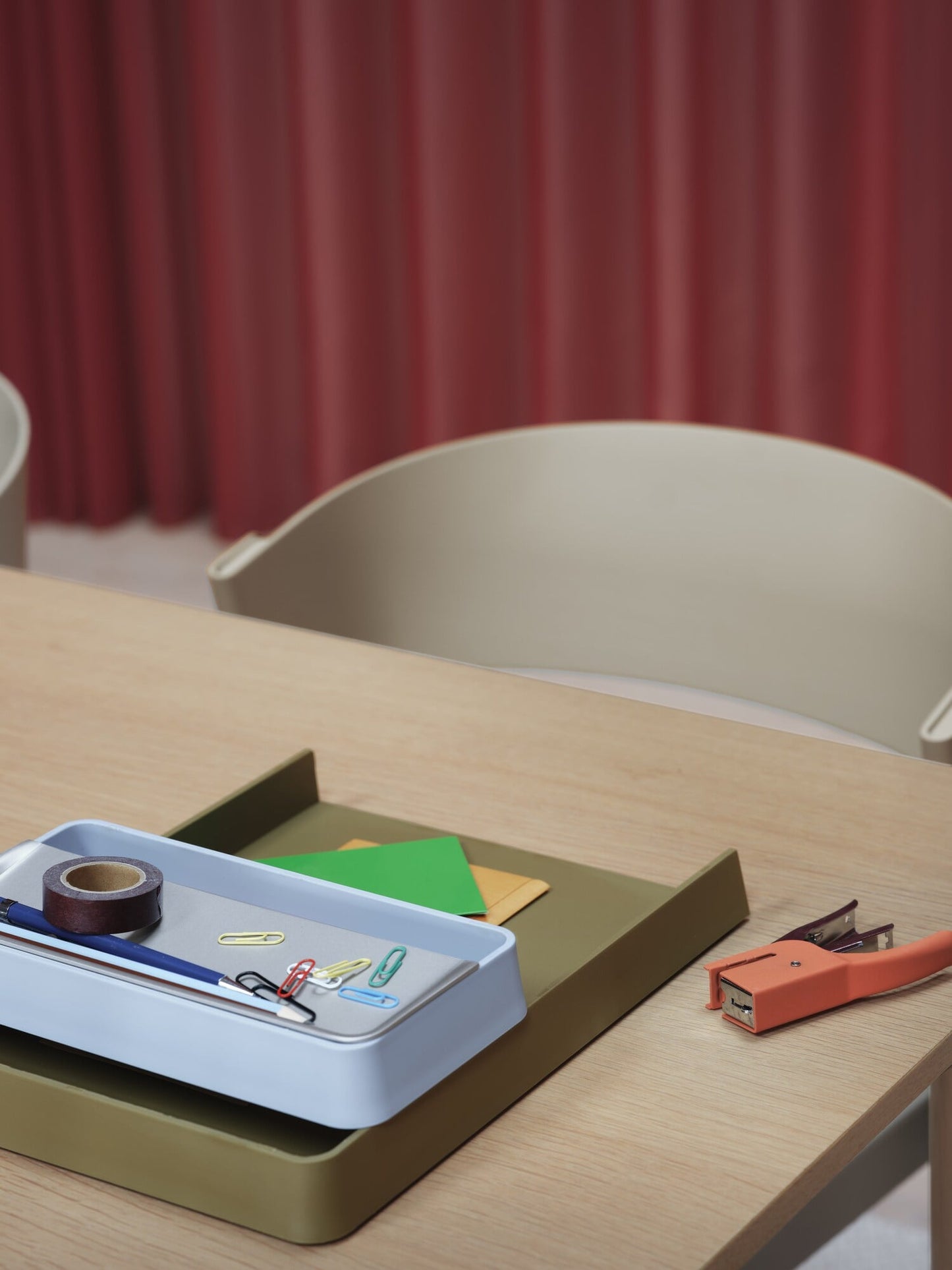 Arrange Desk Tray, 32 x 25 cm, brown green