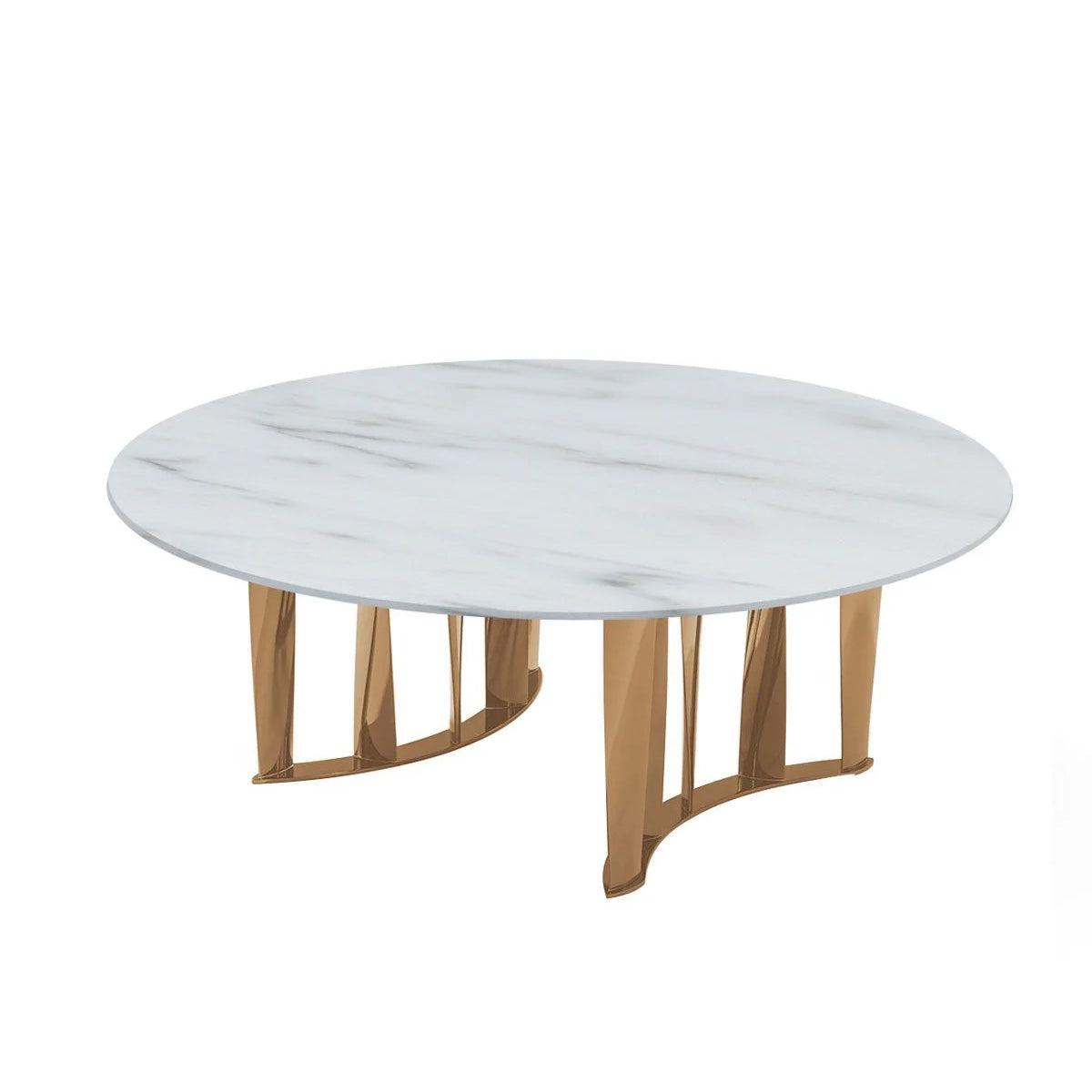 Boboli - Round Marble Top Coffee Table with Semicircular Base