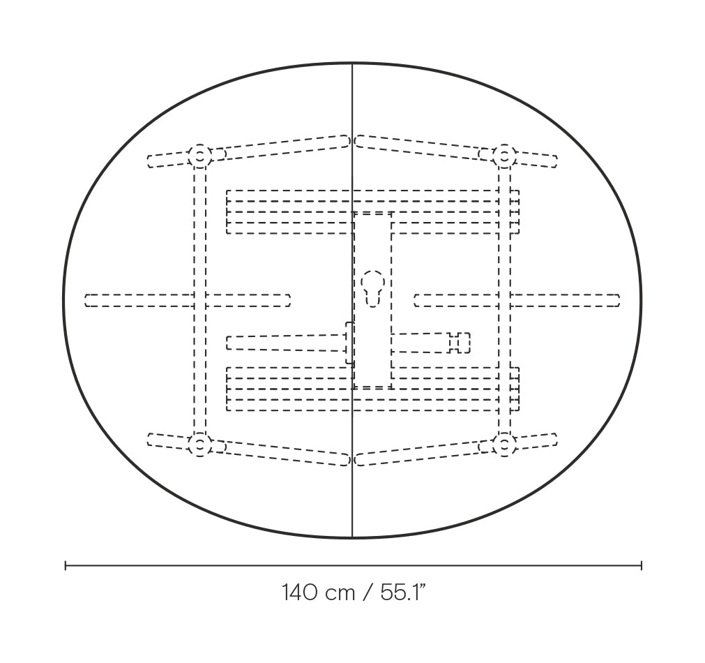 CH337 Dining table by Carl Hansen & Søn #top view#