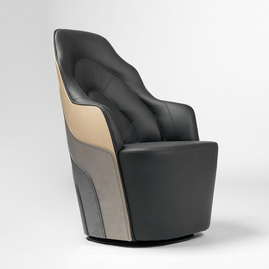 Couture - Upholstered Leather Armchair by Bd Barcelona Design #Degraded birch