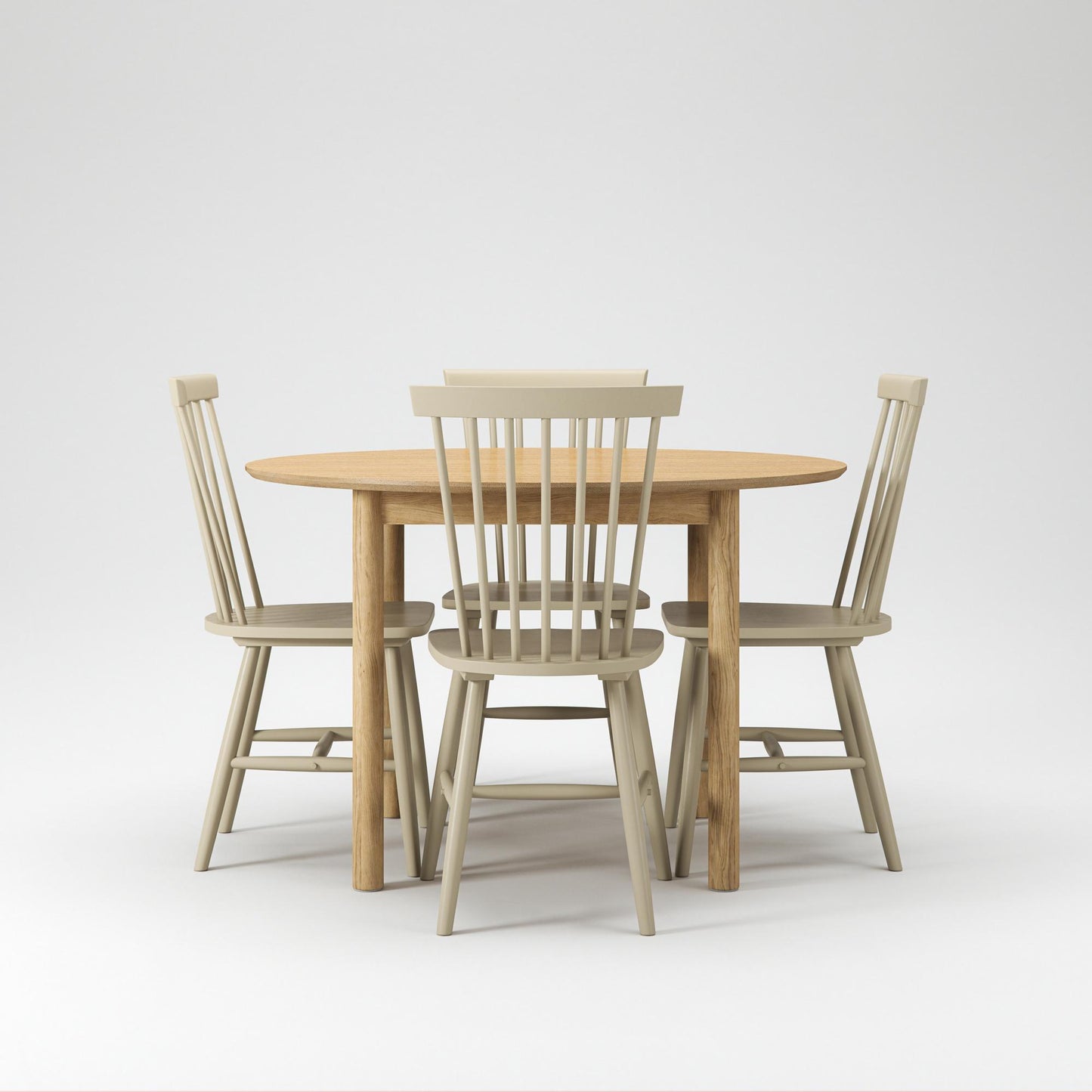 Department Wood Dining Table Set Oak/Greige