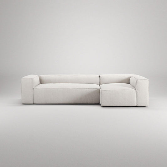 Decotique Grand 4-Seater Sofa Divan Right Steam/ White