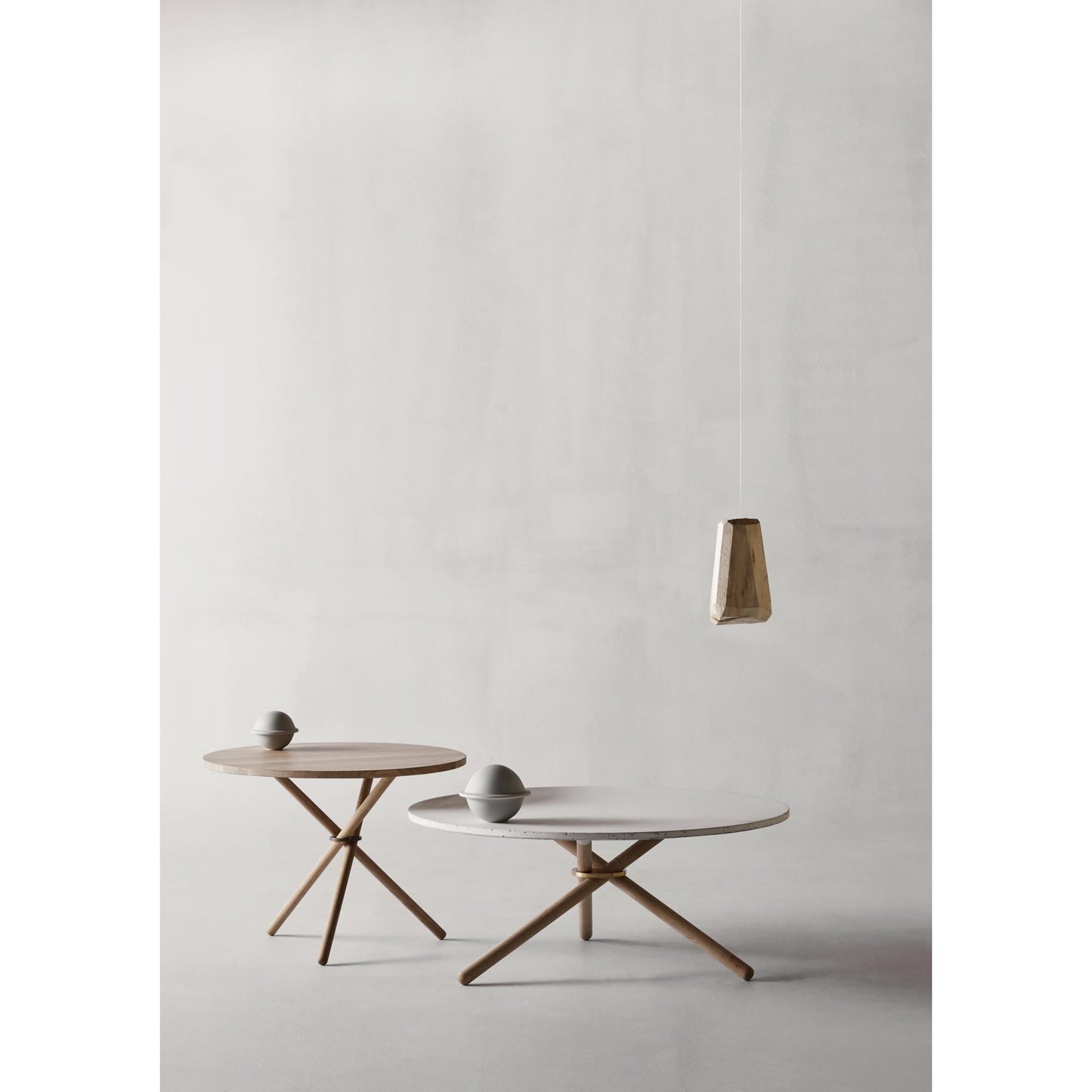 Eberhart Daphne Coffee Table Ø65 Light Concrete/Light Oak