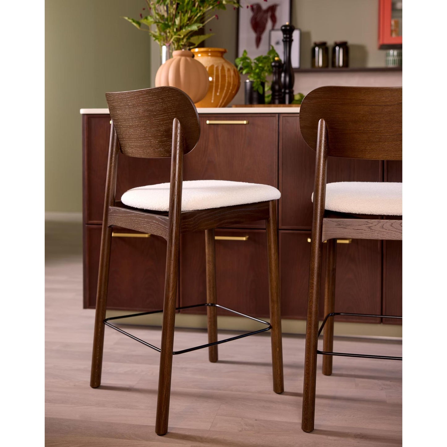 Decotique Elephant Bar Stool Black/Beige Velvet