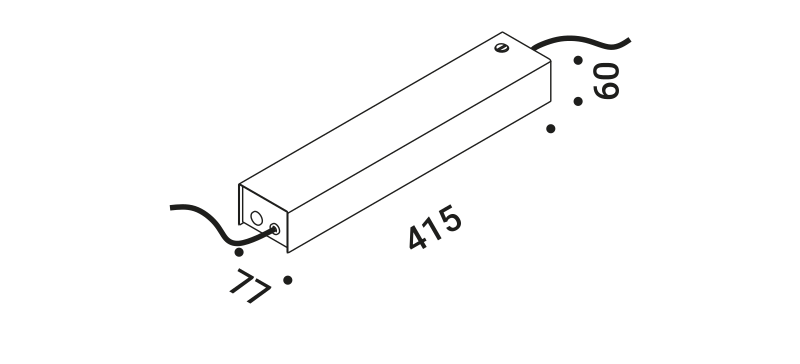Davide Groppi Three-Phase Track Adapter - Technical Drawing