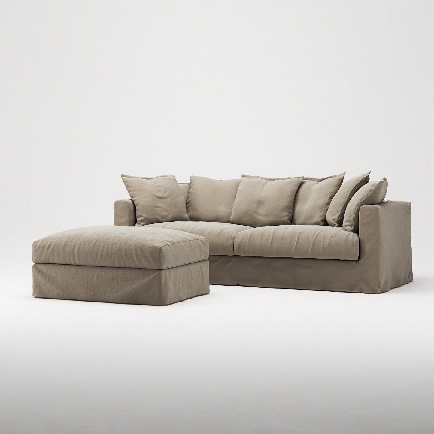 Decotique Le Grand Air Footstool Savage Linen