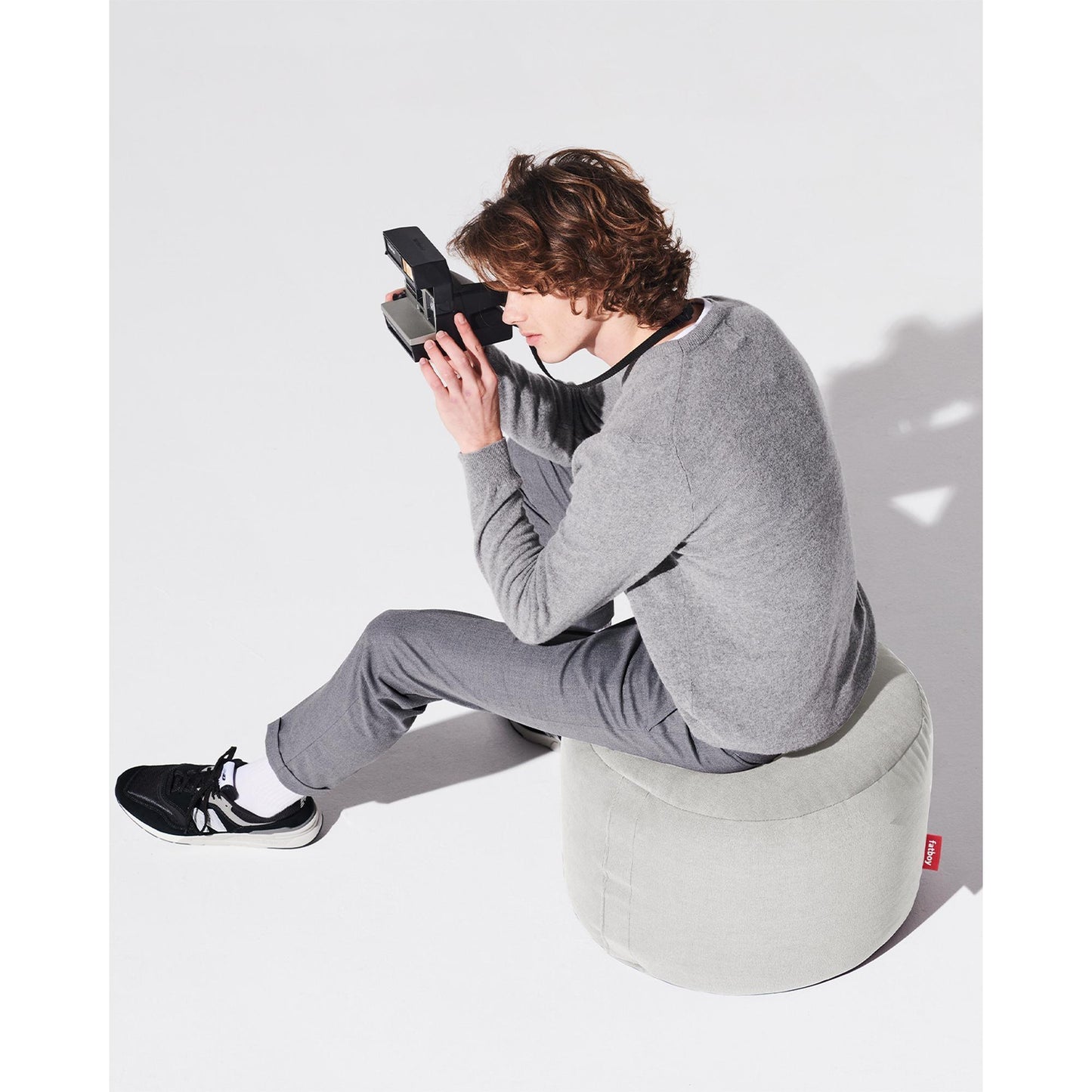 Fatboy Point Recycled Canvas Pouf Cool Grey