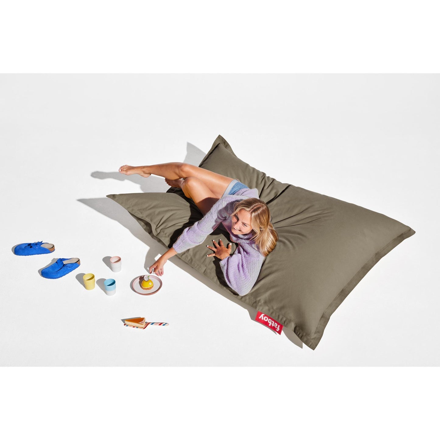 Fatboy The Original Recycled Canvas Bean Bag Taupe Grey