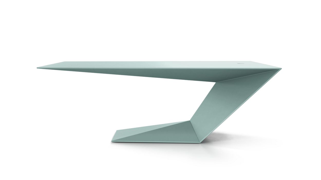 Furtif Large Desk by Roche Bobois #Matte / Tenax lacquer/Vert d'eau