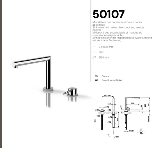 Technical Drawing - Gessi 50107