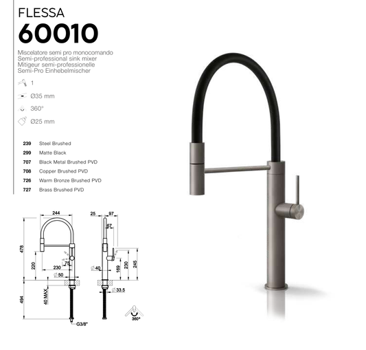 Technical Drawing - Gessi 60010