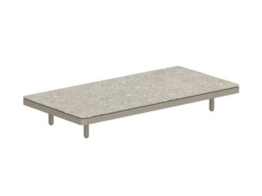 ALURA LOUNGE - Low rectangular powder coated aluminium garden side table by Royal Botania