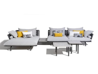 CRUISE ALU - Fabric garden sofa with chaise longue by Talenti