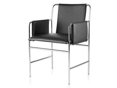 ENVELOPE - Leather chair with armrests by Herman Miller