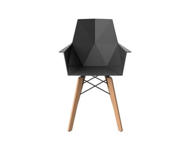 FAZ WOOD - Polypropylene garden chair with armrests by Vondom