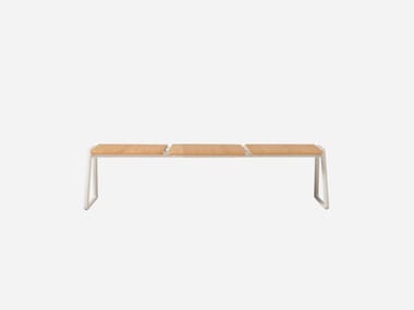 LIN WOOD - Backless freestanding oak beam seating by Inclass