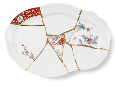 KINTSUGI - Porcelain and golden serving plate
