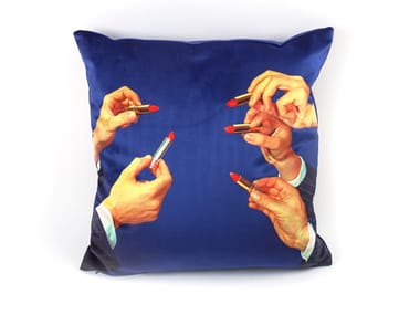 LIPSTICKS - Square fabric cushion