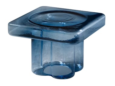 SODA SQUARE - Square blown glass garden side table by Miniforms