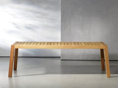 ANNE - Rectangular wooden garden table by Piet Boon