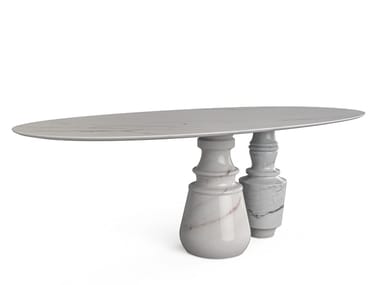 PIETRA OVAL - Oval marble dining table by Boca do Lobo