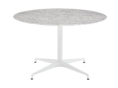 CIVIC - Round marble table with 4-star base by Herman Miller