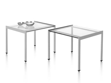 H FRAME - Square glass coffee table by Herman Miller