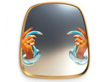 HANDS WITH SNAKES - Framed wall-mounted mirror