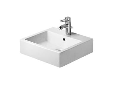VERO - Rectangular grinded ceramic washbasin by Duravit