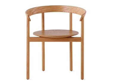 COMMA - Solid wood chair with armrests by Herman Miller