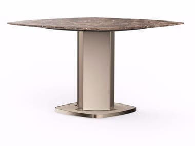 VOYAGE - Square marble table by Cantori