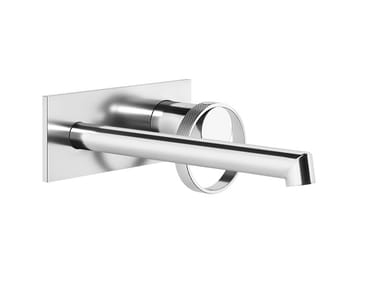 ANELLO - 2 hole brass washbasin mixer with plate by Gessi