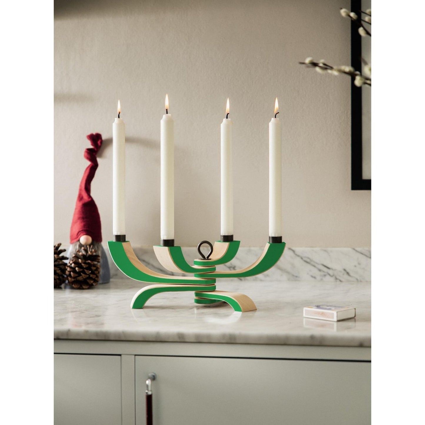 Design House Stockholm Nordic Light 4-Arms Candlestick Green