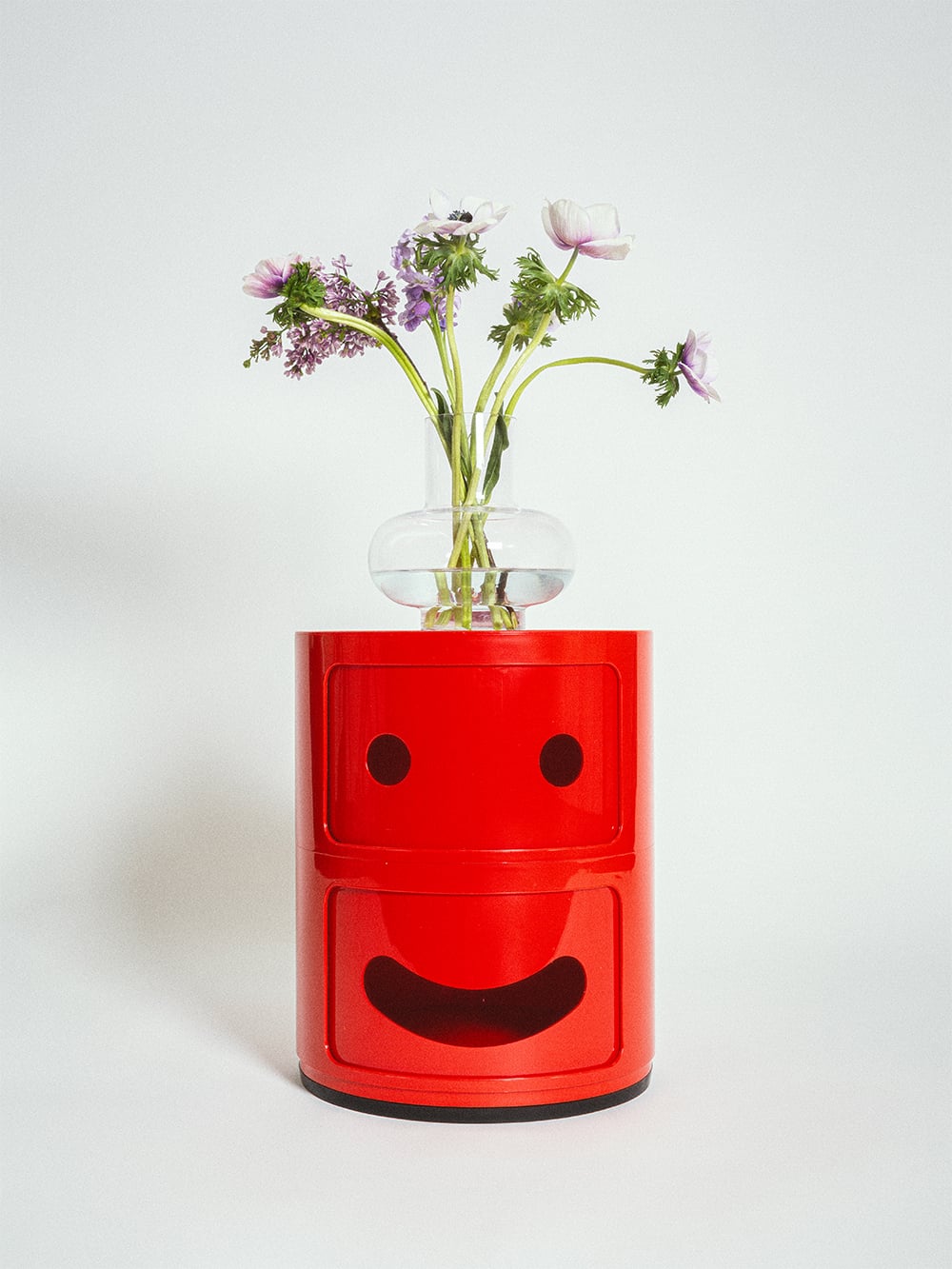 Componibili Smile storage unit 1, 2 modules, red