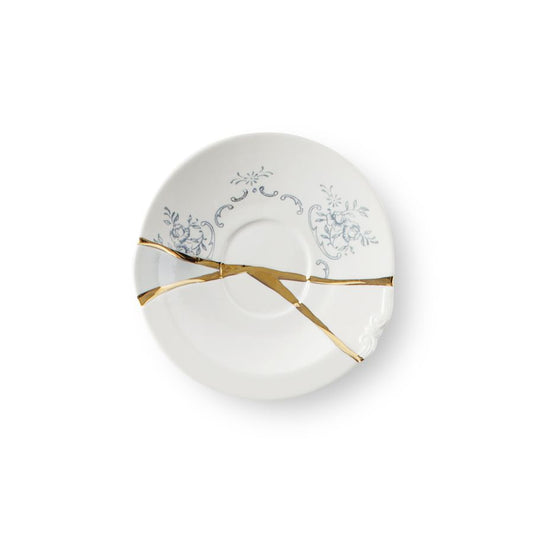 Porcelain and gold plated Coffee cup with saucer Kintsugi by Seletti #No.3