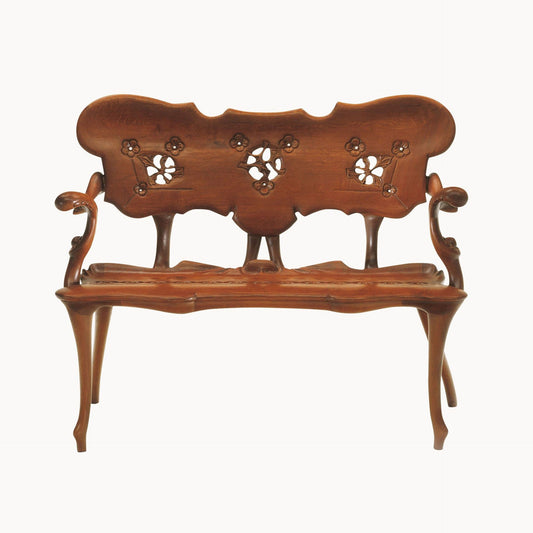 Solid Wood Bench With Back CALVET by Bd Barcelona Design