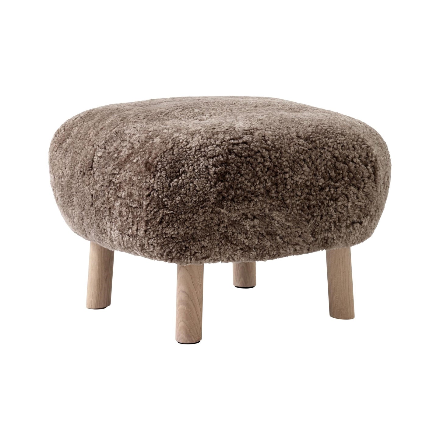 Little Petra ATD1 Pouf by &tradition #Sheepskin Sahara/White Oiled Oak