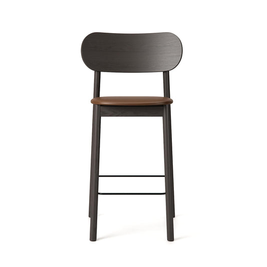 Decotique Elephant Bar Stool Dark Oak/Brown Leather
